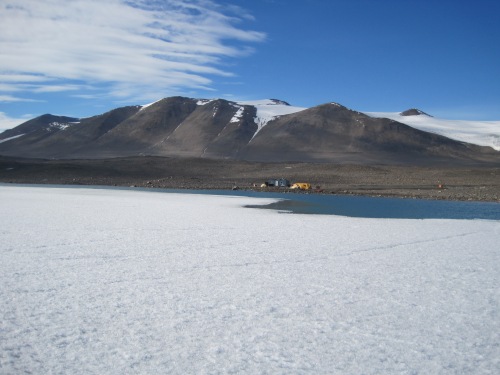 Lake Fryxell, covered in ice even in the height of summer. What will happen to the lakes in a warmer world?