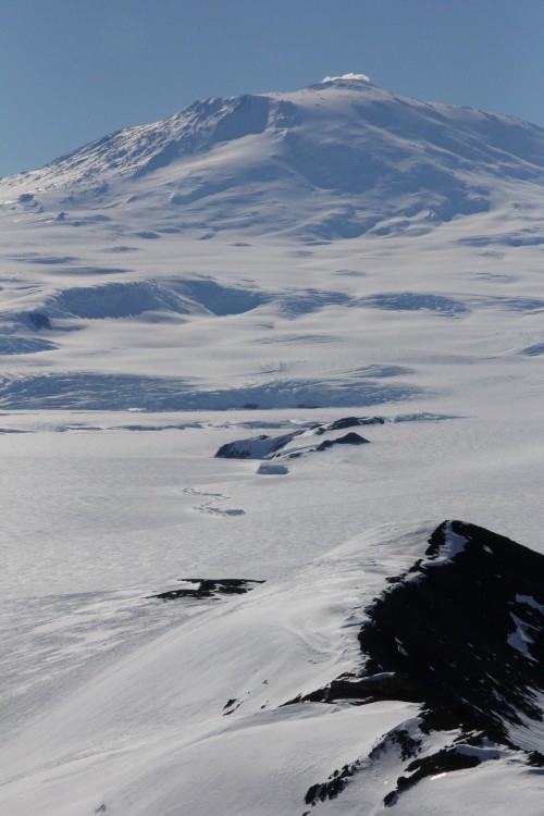 Distances and elevations can be very deceiving in Antarctica. Mount Erebus, the southernmost active volcano, seems so close to McMurdo. In reality, it's almost 30 miles away and is 12,500 feet tall! I would never guess that by looking at this photo!